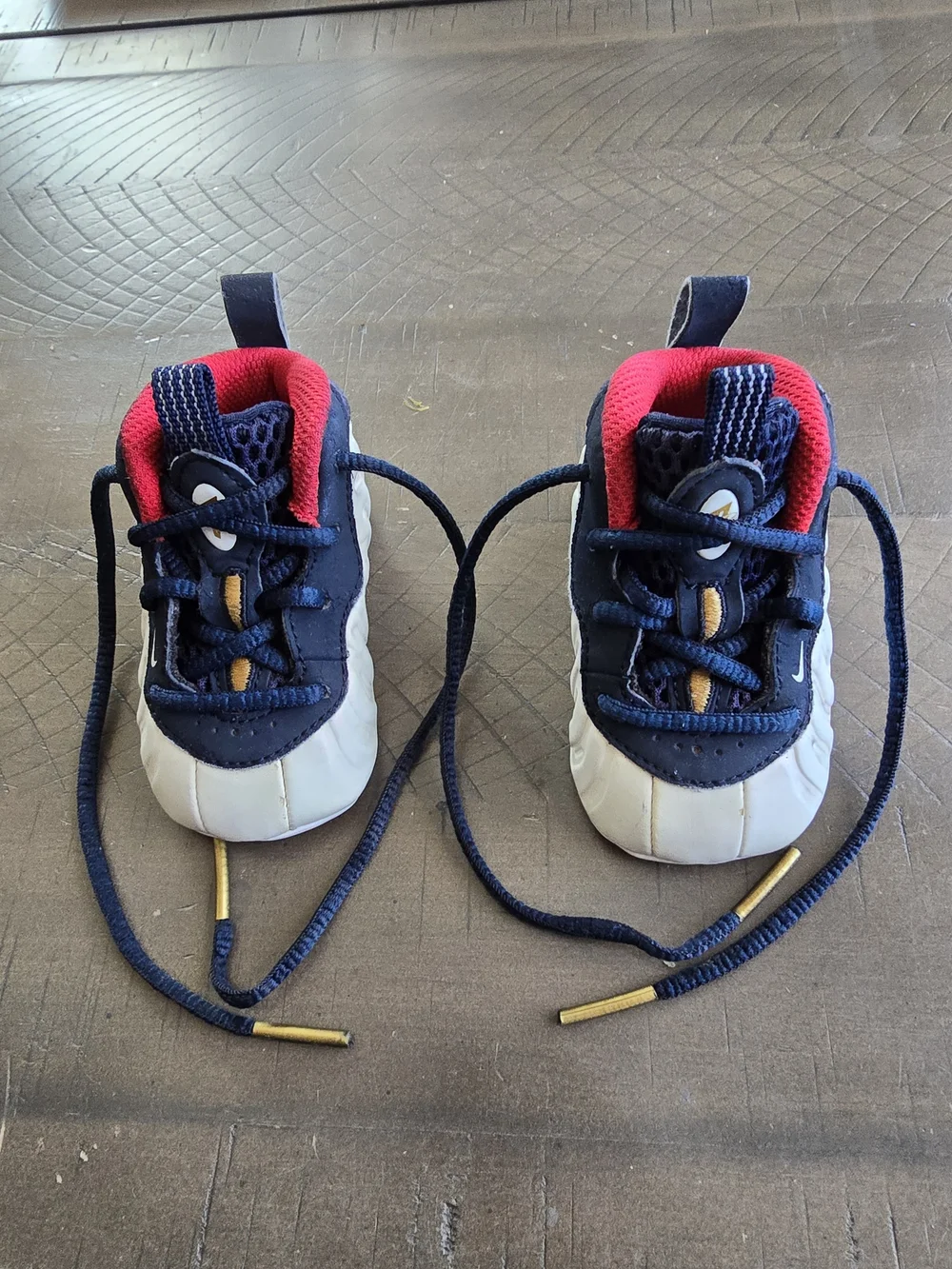 Nike Toddler Navy, White and Red Foam Runner Sneakers